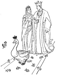 Classic Fairy Tale - Illustration For The Golden Goose By Leonard Leslie Brooke
