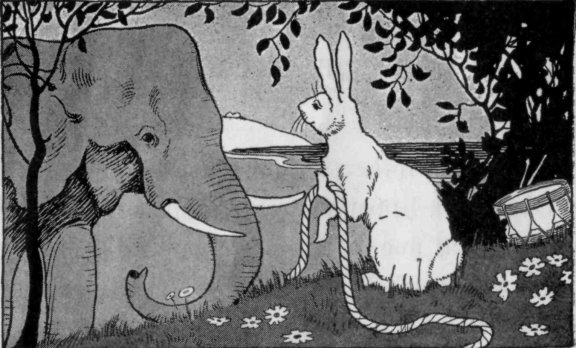 Illustration For How Brother Rabbit Fooled The Whale And The Elephant - A Southern American Tale