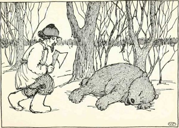 Russian Folk Tale - Illustration For The Bear's Paw