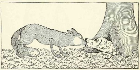 Russian Folk Tale - Illustration For The Dog And The Cock