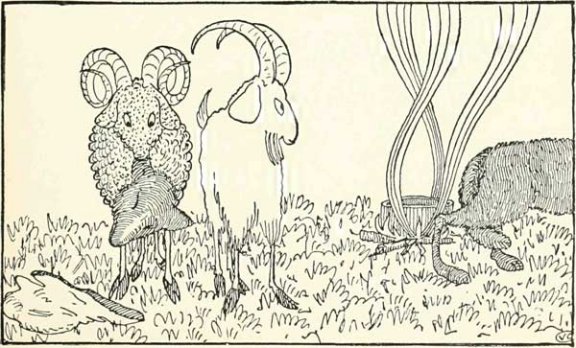 Russian Folk Tale - Illustration For The Goat And The Ram