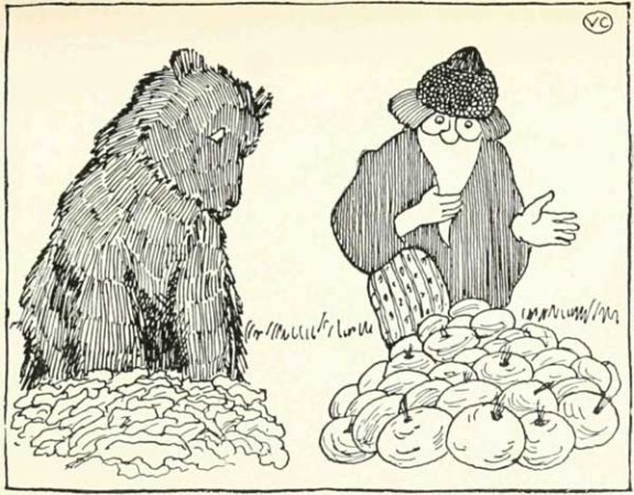 Russian Folk Tale - Illustration For The Peasant And The Bear