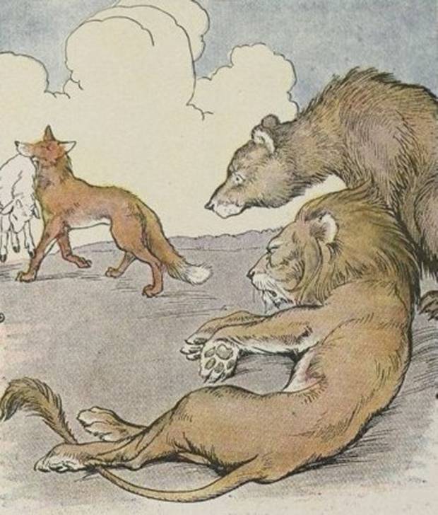 Aesop's Fables - The Lion, The Bear And The Fox By Milo Winter