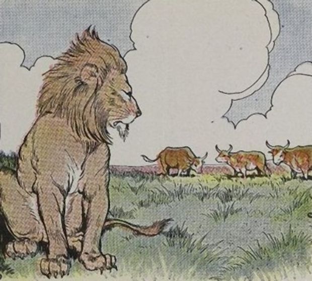 Aesop's Fables - Three Bullocks And A Lion By Milo Winter