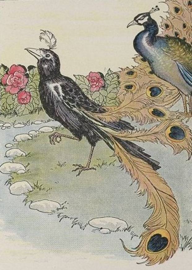 Aesop's Fables - The Vain Jackdaw And His Borrowed Feathers By Milo Winter
