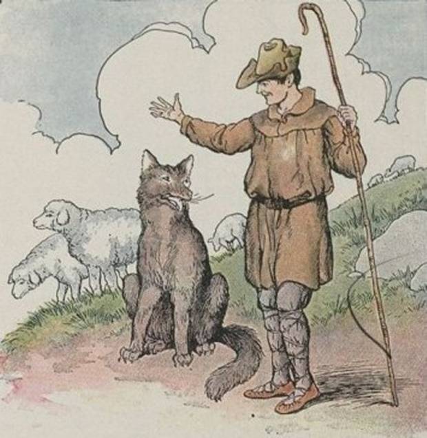 Aesop's Fables - The Wolf And The Shepherd By Milo Winter