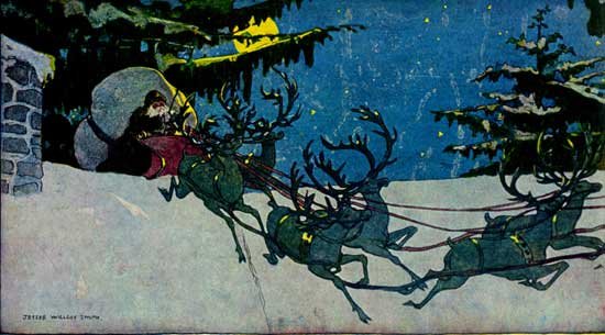 Illustration For Twas The Night Before Christmas - By Clement Clarke Moore