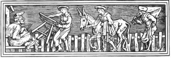 Fairy Tales From The Brothers Grimm - Decoration For The Table, The Ass And the Stick The By Walter Crane