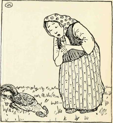 Russian Folk Tale - Illustration For The Cock And The Bean