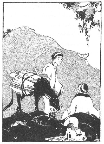 Illustration For The Tibetan Folk Tale The Story Of The Donkey And The Rock